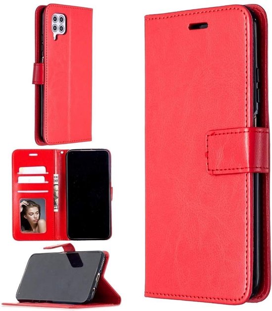 Huawei P40 Lite 2020 Hoesjes – Portemonnee Book Case – Pasjeshouder – Magneetsluiting – Rood-Ilumina Benelux