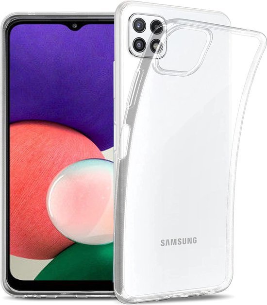 Samsung Galaxy A22 4G Hoesjes – Transparante Siliconen Backcover – Soft Grip – Inclusief 2x Screenprotector – Transparant