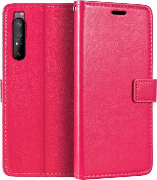 Sony Xperia 1 III Hoesjes – Bookcase Portemonnee – Pasjeshouder – Magneetsluiting – Roze-Ilumina Benelux