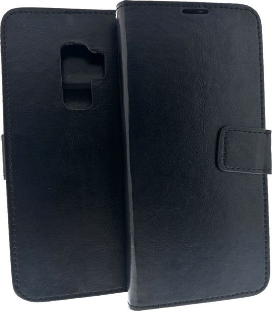 Samsung Galaxy S9 Hoesjes – Portemonnee Hoes – 2 Pack Screenprotector – Pasjeshouder – Zwart