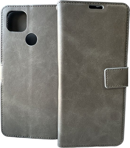 Motorola Moto G9 Power Hoesjes – Portemonnee Book Case – Pasjeshouder – Magneetsluiting – Grijs-Ilumina Benelux