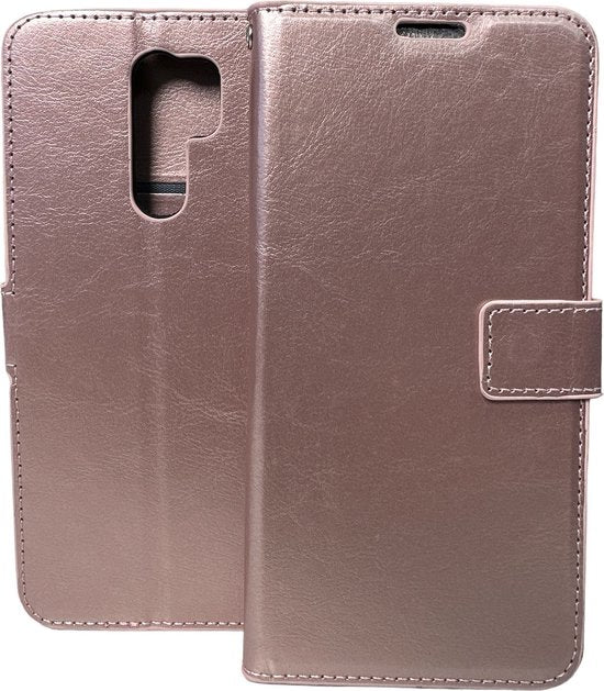 Xiaomi Redmi 9 Hoesjes – Portemonnee Book Case – Pasjeshouder – Magneetsluiting – Roségoud-Ilumina Benelux