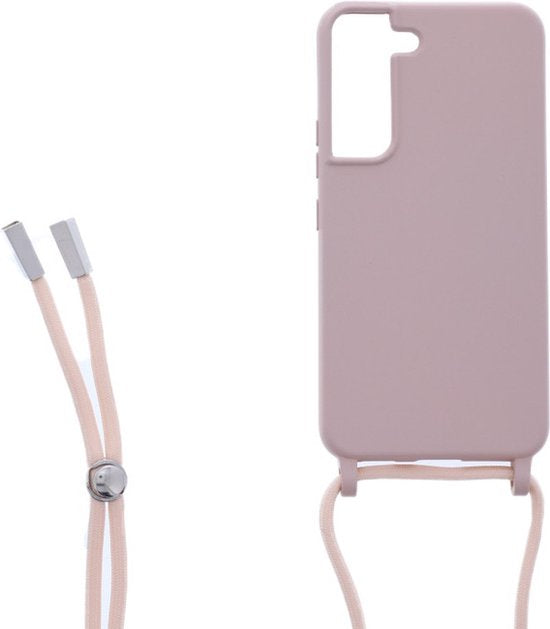 Samsung Galaxy S22+ Hoesjes – Siliconen Backcover met Ketting – TPU – Beige-Ilumina Benelux