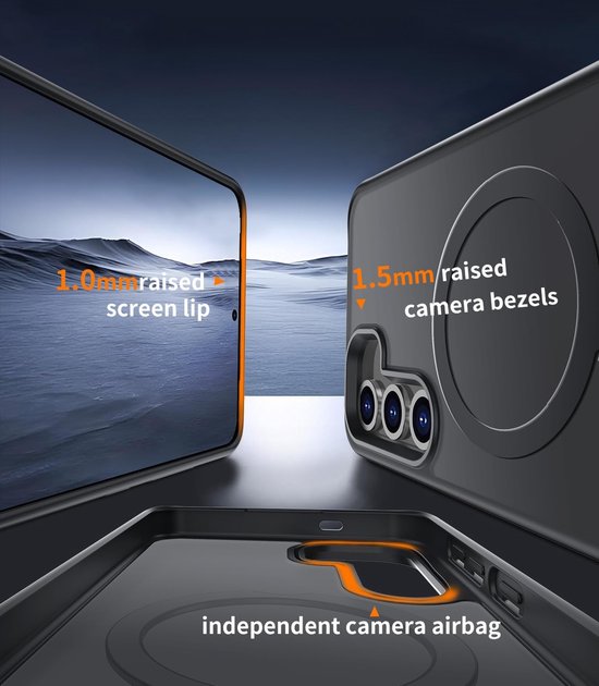 Samsung Galaxy S24 Plus Hoesjes – MagSafe Backcover – Magnetische Ring – Draadloos Opladen – Zwart-Ilumina Benelux