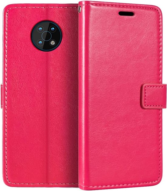 Nokia G50 Hoesjes – Portemonnee Hoes – Pasjeshouder – 2x Screenprotector – Roze-Ilumina Benelux
