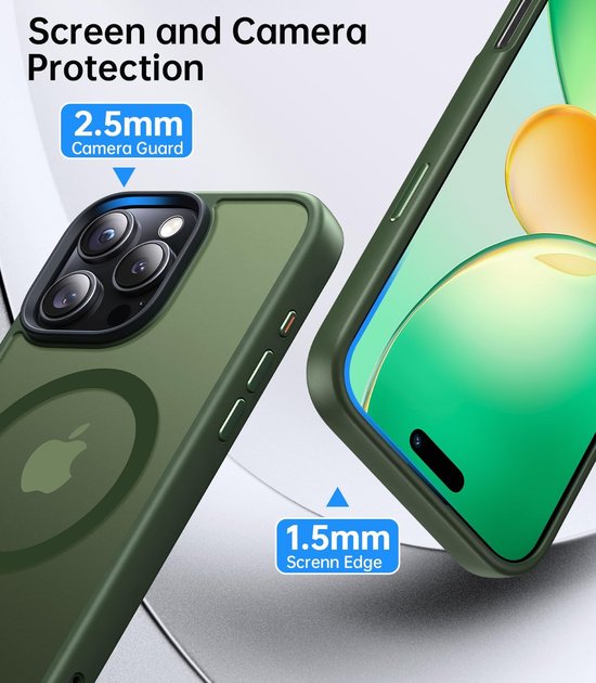 iPhone 14 Pro Max Hoesjes – MagSafe Backcover – Magnetische Ring – Groen-Ilumina Benelux
