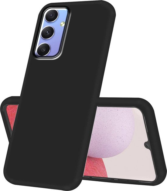 Flexibele achterkant Silicone hoesje zwart Geschikt voor: Samsung Galaxy A25 4G & 5G