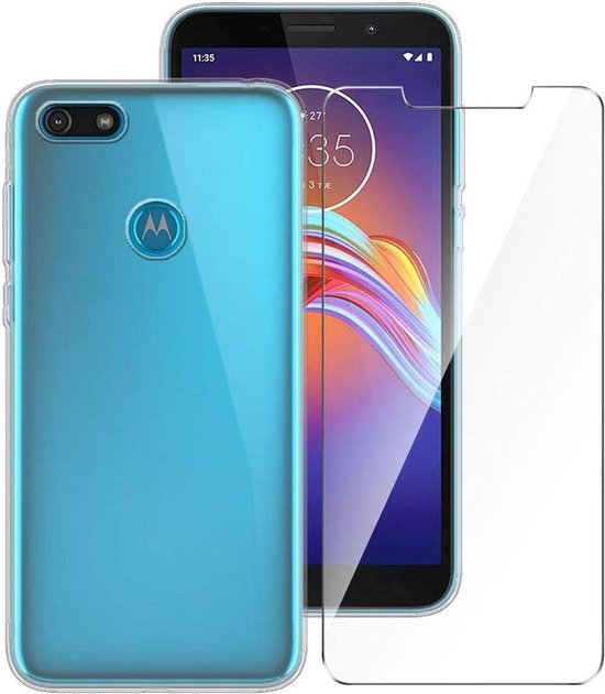 Motorola Moto E6 Play Hoesjes – Transparante Siliconen Backcover – Inclusief 2 Screenprotectors – Anti-kras-Ilumina Benelux