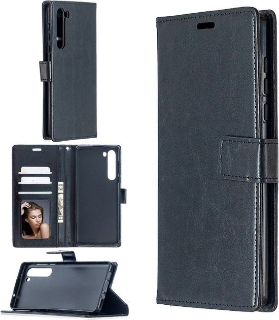 Motorola Moto Edge Plus Hoesjes – Bookcase Portemonnee Hoes – Pasjeshouder – Magneetsluiting – Zwart-Ilumina Benelux