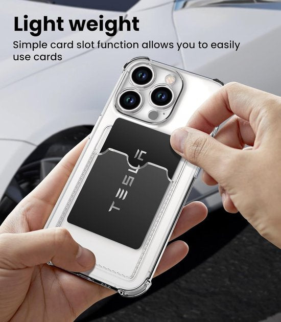 iPhone 13 Pro Hoesjes – TPU Backcover – Schokbestendig – Pasjeshouder – Transparant-Ilumina Benelux