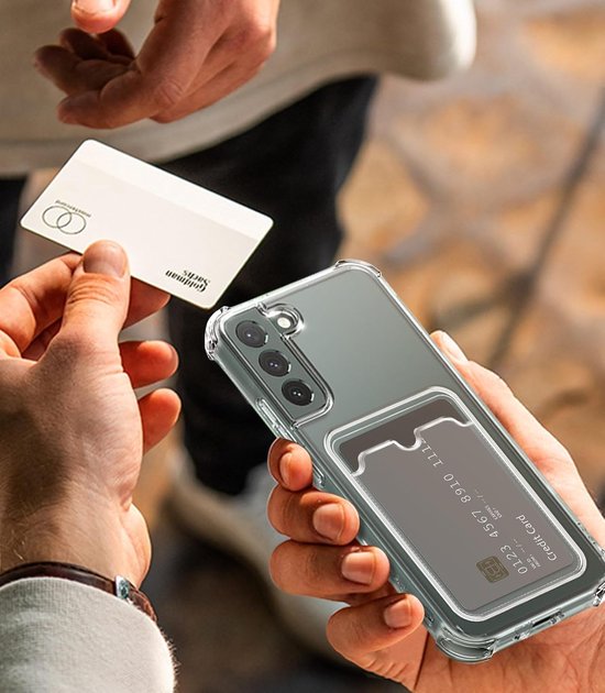 Samsung Galaxy S25 Plus Hoesjes – TPU Backcover met Pasjeshouder – Schokbestendig – Transparant