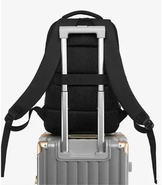 Laptop rugzak 15,6 inch – Met USB-poort – Voor heren en dames – Waterafstotend – Zwart-Laptoptas-Ilumina Benelux