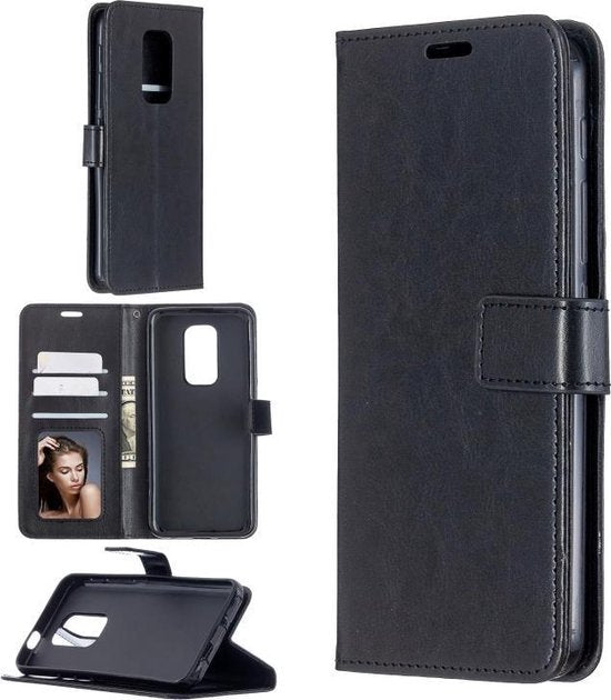 Motorola Moto G9 Play & E7 Plus Hoesjes – Portemonnee Book Case – Pasjeshouder – Magneetsluiting – Zwart-Ilumina Benelux