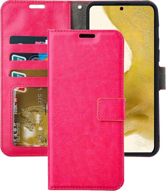 Samsung Galaxy S22 Ultra Hoesjes – Portemonnee Book Case – Pasjeshouder – Magneetsluiting – Roze-Ilumina Benelux