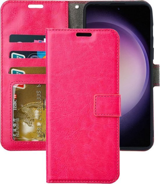 Samsung Galaxy S23 Hoesjes – Portemonnee Book Case – Pasjeshouder – Magneetsluiting – Roze-Ilumina Benelux