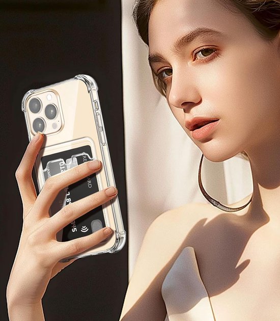 iPhone 16 Hoesjes – TPU Backcover – Schokbestendig – Pasjeshouder – Transparant-Ilumina Benelux
