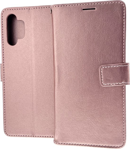 Samsung Galaxy A13 4G Hoesjes – Portemonnee Hoes – Magneetsluiting – 1x Gehard Glas Screenprotector – Roségoud-Ilumina Benelux