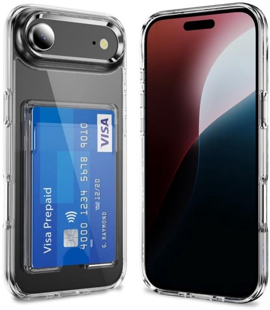 iPhone 17 Air Hoesjes – Schokbestendig TPU Backcover – Pasjeshouder – Transparant-Ilumina Benelux