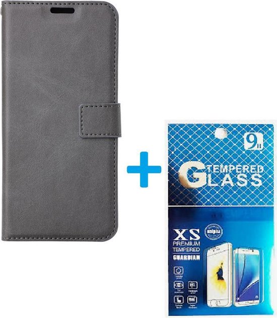 Motorola Edge 20 Pro Hoesjes – Portemonnee Book Case – Magneetsluiting – Pasjeshouder – 2x Screenprotector – Grijs-Ilumina Benelux