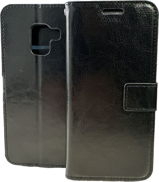 Samsung Galaxy A8 2018 Hoesjes – Portemonnee Hoes – 2 Pack Screenprotector – Pasjeshouder – Zwart-Ilumina Benelux