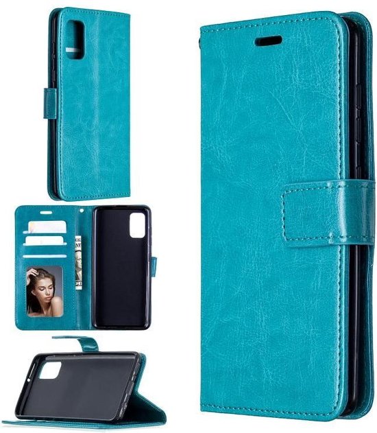 Samsung Galaxy S20 FE 4G Hoesjes – Portemonnee Book Case – Pasjeshouder – Magneetsluiting – Turquoise-Ilumina Benelux