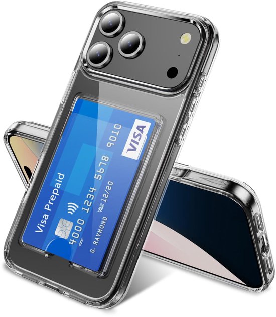 iPhone 17 Pro Max Hoesjes – Schokbestendig TPU Backcover – Pasjeshouder – Transparant-Ilumina Benelux
