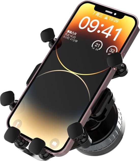 Telefoonhouder auto – Vacuüm zuignap – Voor dashboard & scherm – 360° draaibaar – Zwart-Ilumina Benelux