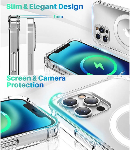 iPhone 14 Hoesjes – MagSafe Compatibel – Schokbestendige Backcover – Magnetisch – Zwart-Ilumina Benelux