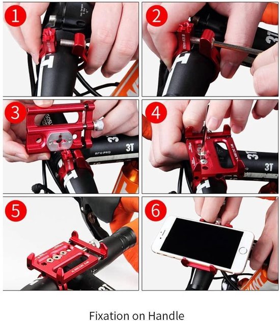 Telefoonhouder fiets – Aluminium stuurhouder – 360° draaibaar – Verstelbaar – Zwart-Ilumina Benelux