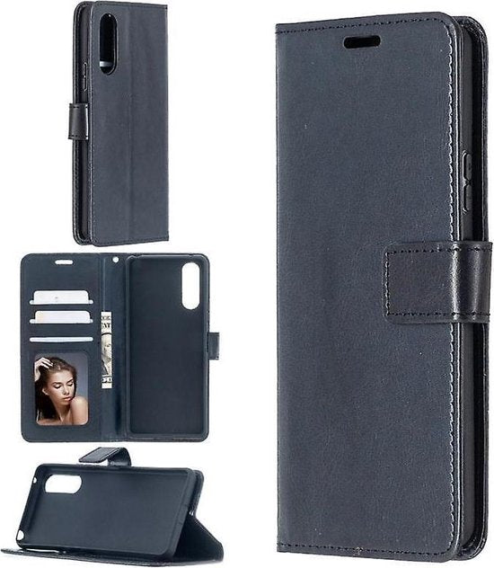 Sony Xperia 10 III Hoesjes – Portemonnee Bookcase – Magneetsluiting – 2 Pack Screenprotector Gehard Glas – Zwart-Ilumina Benelux