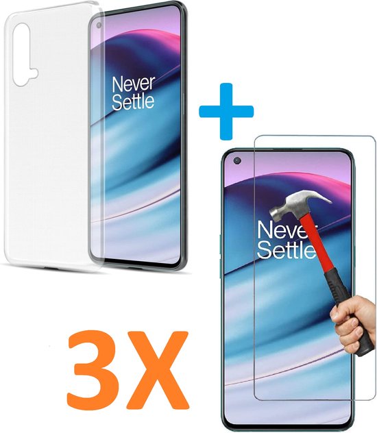 OnePlus Nord CE 5G Hoesjes – Transparante Siliconen Backcover – Inclusief 3x Screenprotector – Anti Kras-Ilumina Benelux