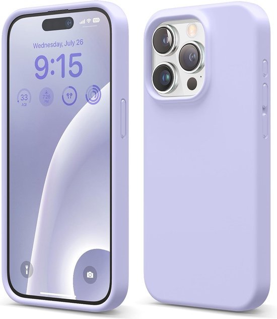 iPhone 14 Pro Hoesjes – Soft Liquid Siliconen Backcover – Flexibele TPU – Schokbestendig – Paars-Ilumina Benelux