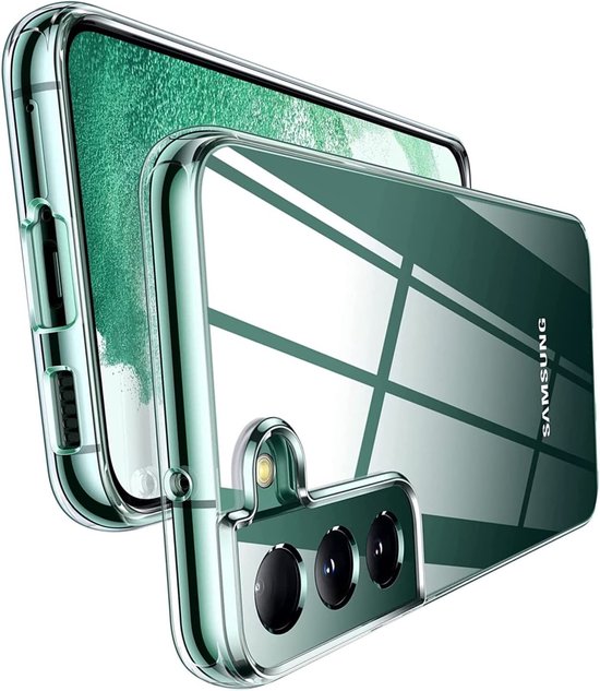 Samsung Galaxy S22 Hoesjes – Soft TPU Siliconen Backcover – Full Screenprotector + Camera Lens Protector – Transparant-Ilumina Benelux