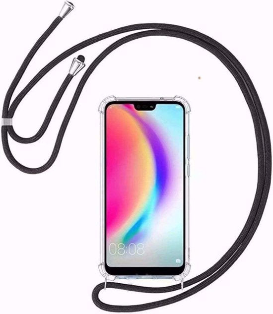 Xiaomi Redmi 9C Hoesjes – Transparant TPU Kettinghoesje met Koord – Schokbestendig – Draagriem Nek/Schouder – Transparant-Ilumina Benelux