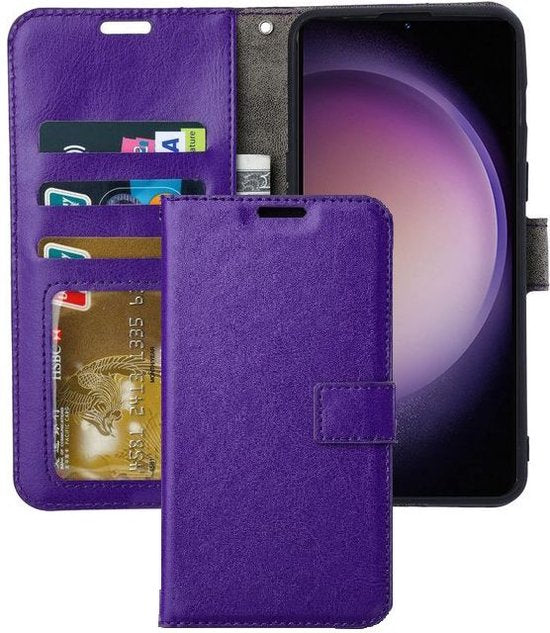 Samsung Galaxy S23 Hoesjes – Portemonnee Book Case – Pasjeshouder – Magneetsluiting – Paars-Ilumina Benelux