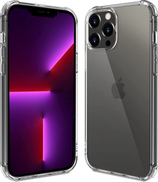 iPhone 14 Pro Max Hoesjes – Siliconen Backcover – Schokbestendig – Inclusief 3x Screenprotector Gehard Glas – Transparant-Ilumina Benelux