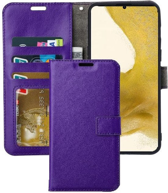 Samsung Galaxy S22+ Hoesjes – Portemonnee Book Case – Pasjeshouder – Magneetsluiting – Paars-Ilumina Benelux