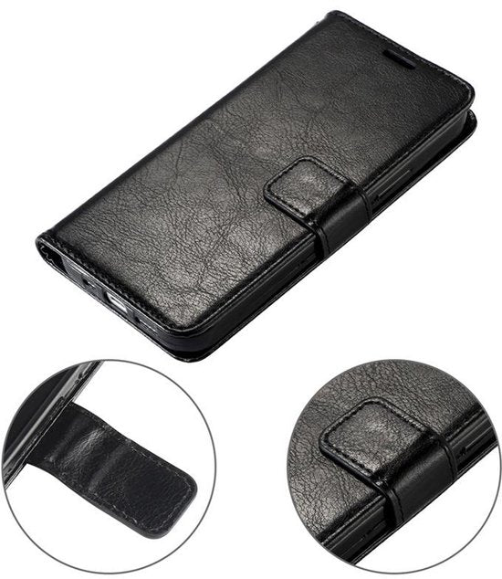 Bookcase Geschikt voor: Samsung Galaxy A20 - Zwart - portemonnee hoesje - Book Cover