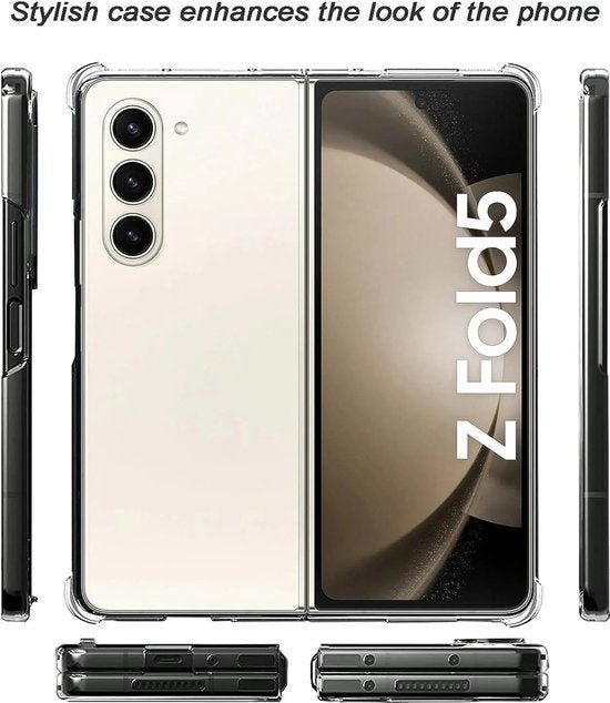 Samsung Galaxy Z Fold 5 Hoesjes – Siliconen Backcover – Schokbestendig – Transparant-Ilumina Benelux