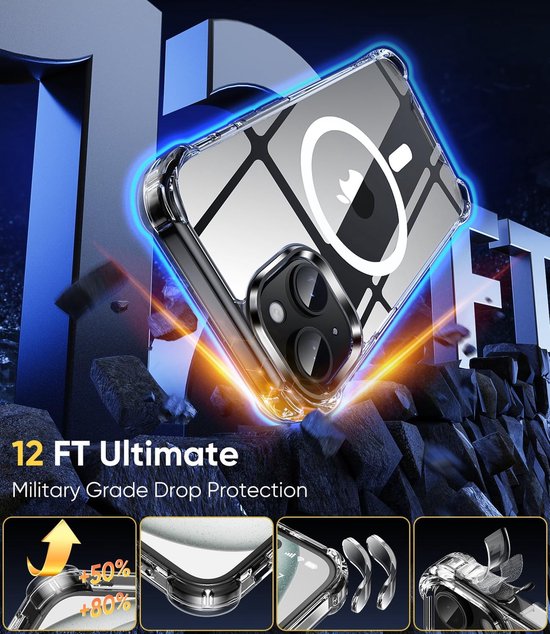 iPhone 15 Hoesjes – Magnetische MagSafe Backcover – Schokbestendig – Zwart-Ilumina Benelux
