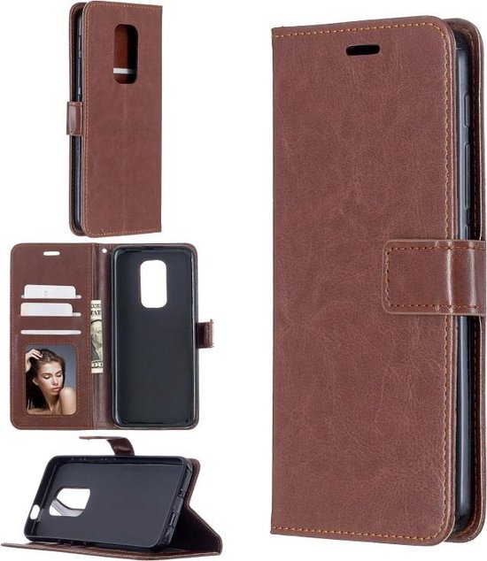 Motorola Moto G9 Play & E7 Plus Hoesjes – Portemonnee Book Case – Magneetsluiting – 2x Screenprotector – Bruin-Ilumina Benelux