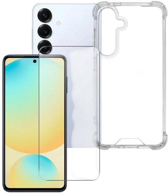 Samsung Galaxy S25 Plus Hoesjes – Siliconen Backcover – Schokbestendig – Transparant + 2x Screenprotector-Ilumina Benelux