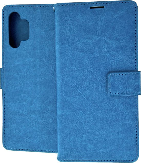 Portemonnee Hoesje - 2 Pack Screenprotector Geschikt voor: Samsung Galaxy A32 4G - Turquoise