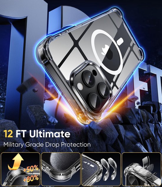 iPhone 16 Hoesjes – MagSafe Compatibel – Magnetische Backcover – Schokbestendig – Zwart-Ilumina Benelux