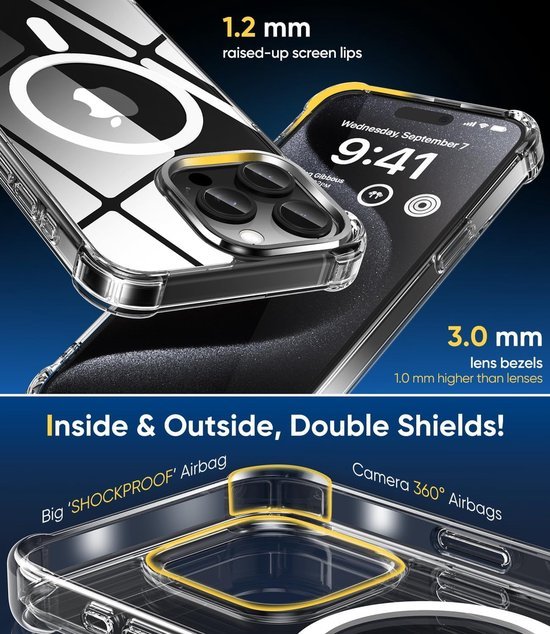 iPhone 16 Pro Max Hoesjes – MagSafe Compatibel – Magnetische Backcover – Schokbestendig – Zwart-Ilumina Benelux