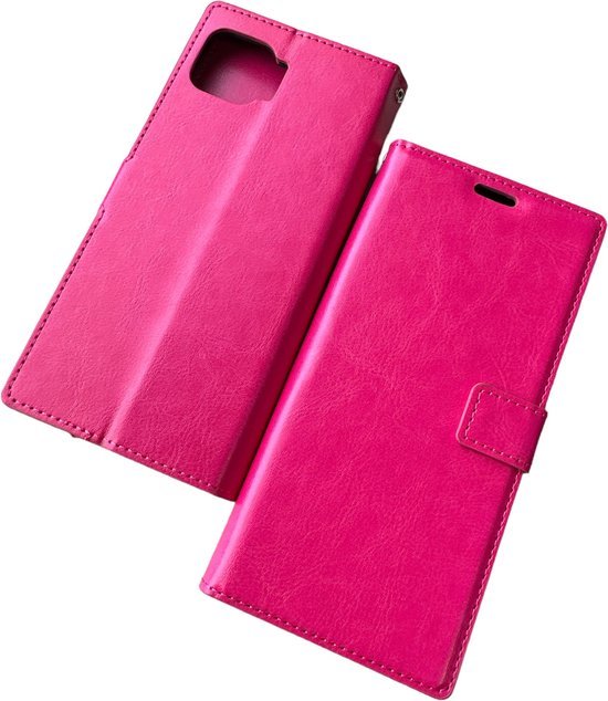 Oppo A73 Hoesjes – Portemonnee Book Case – Pasjeshouder – Magneetsluiting – Roze-Ilumina Benelux