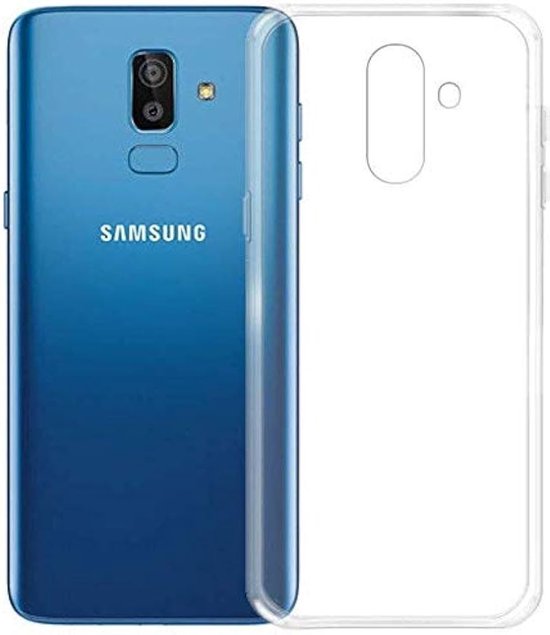 Flexibele achterkant Silicone hoesje Zwart Geschikt voor: Samsung Galaxy J8 2018
