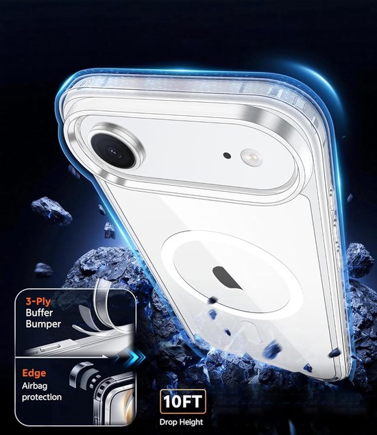 iPhone Air Hoesjes – Transparante Backcover – Schokbestendig – MagSafe Compatibel – Helder Transparant-Ilumina Benelux