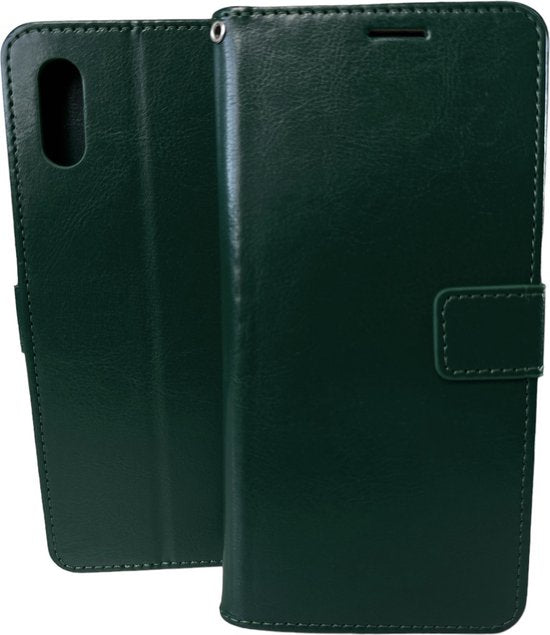 Xiaomi Redmi 9A Hoesjes – Portemonnee Book Case – Pasjeshouder – Magneetsluiting – Groen-Ilumina Benelux
