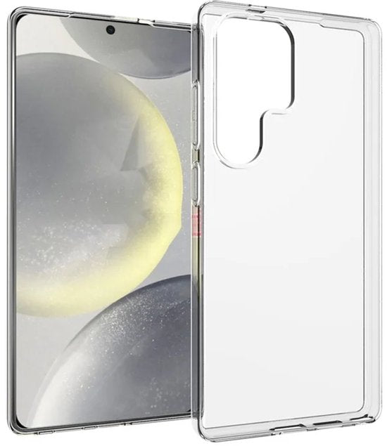 Samsung Galaxy S25 Ultra Hoesjes – Transparante Siliconen Backcover – Schokbestendig – Inclusief 1x Glazen Screenprotector-Ilumina Benelux
